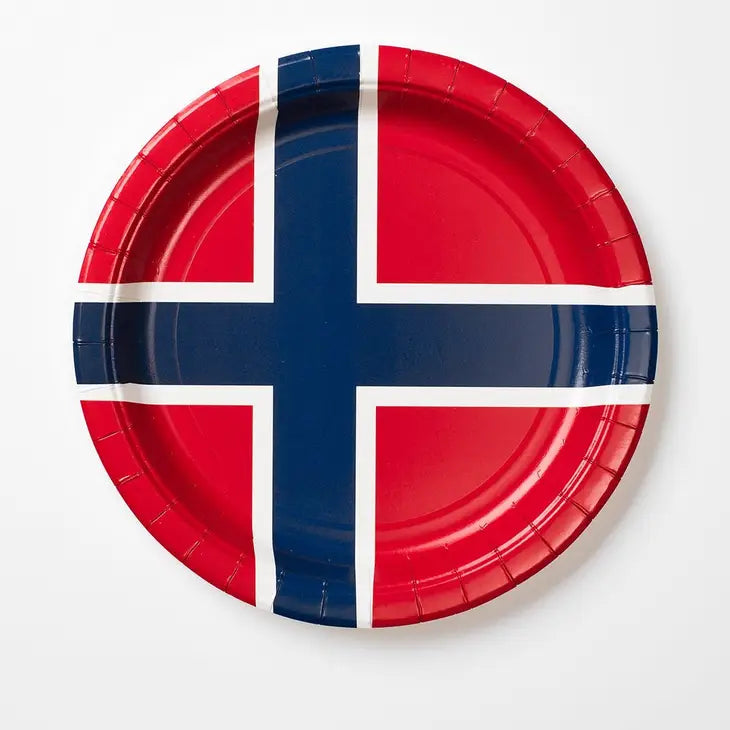 Norwegian Flag Paper Plates