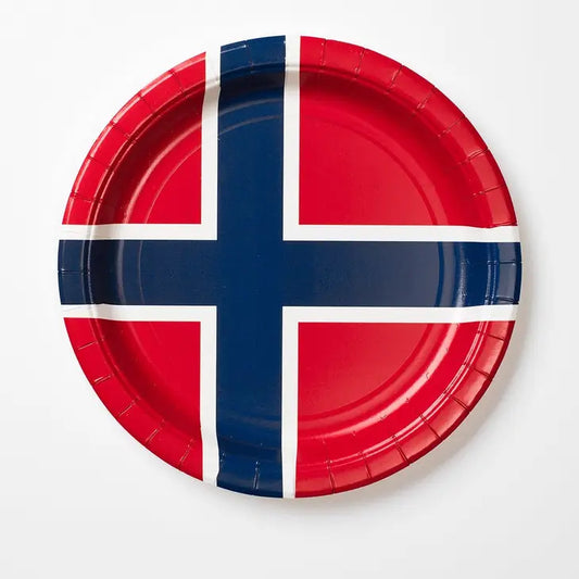 Norwegian Flag Paper Plates