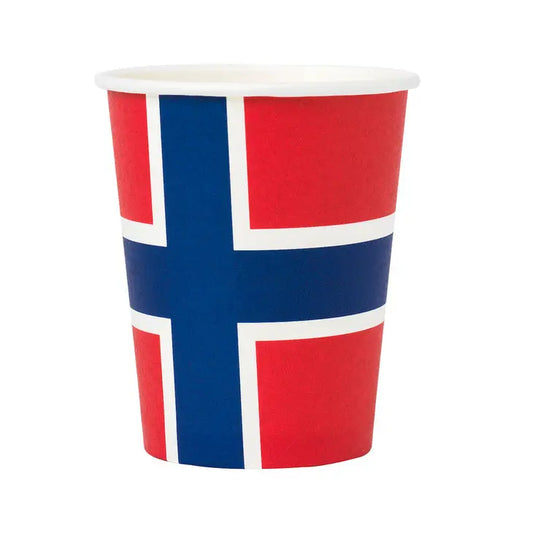 Norwegian Flag Paper Cups