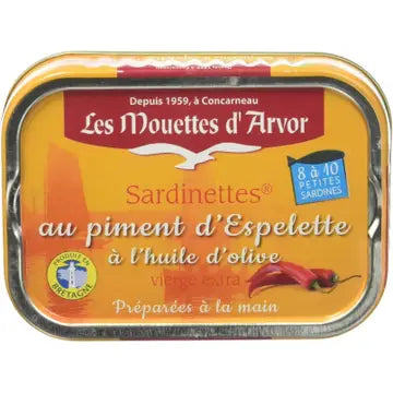 Mouettes d'Arvor Sardinettes in Extra Virgin Olive Oil w/ Espelette Pepper