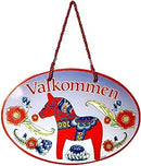 Red Dala Horse Välkommen Sign