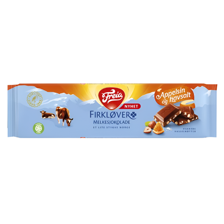 Freia Firkløver, Milk Chocolate with Orange & Sea Salt (200g)