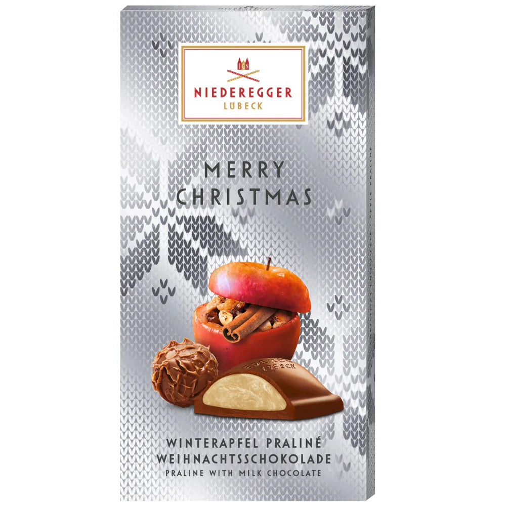 Niederegger Merry Christmas Marzipan with Apple Praline in Milk Chocolate