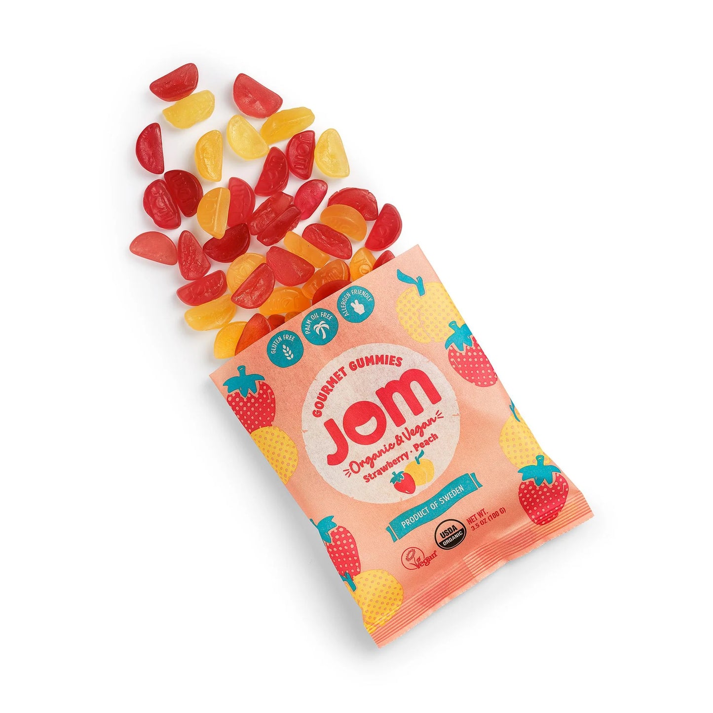 Strawberry & Peach Gummy Candies (Jom)