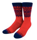 Marius Red/Navy Wool Socks