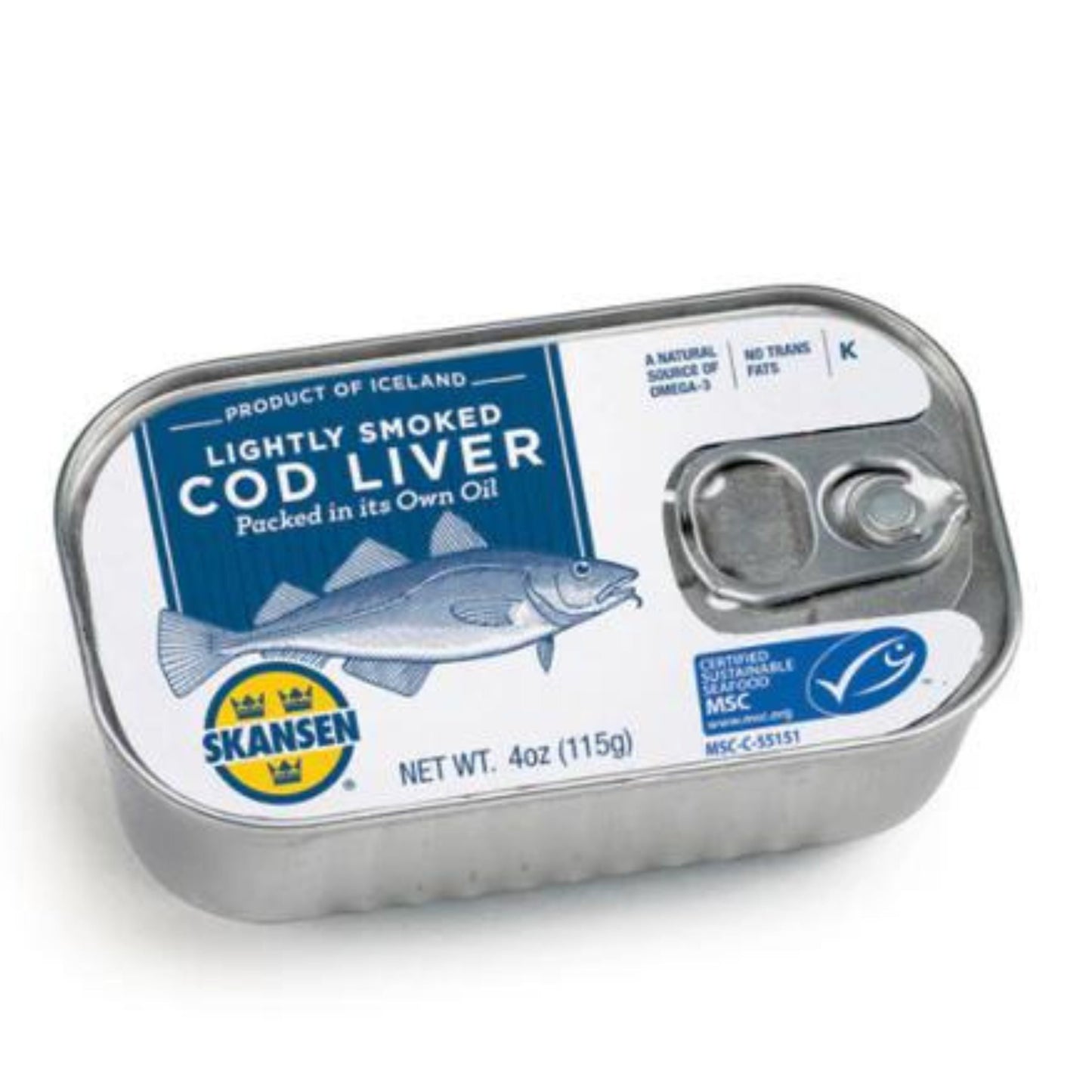 Lightly Smoked Cod Liver Tin
