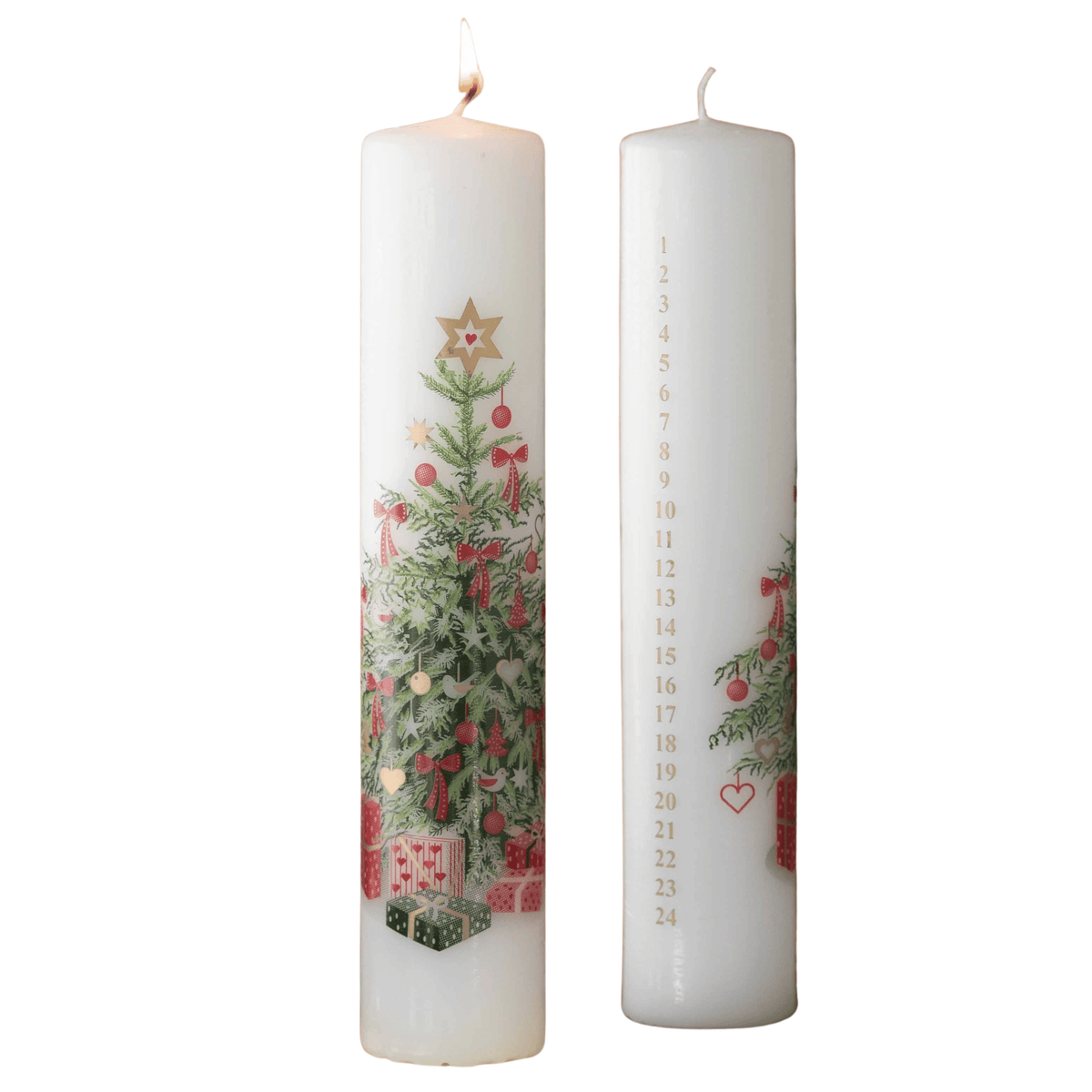 Tall Christmas Tree with Presents Advent Candle