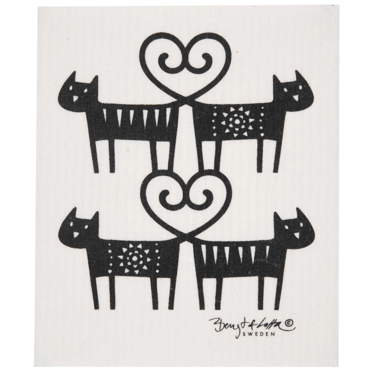 Cat Lovers Swedish Dishcloth