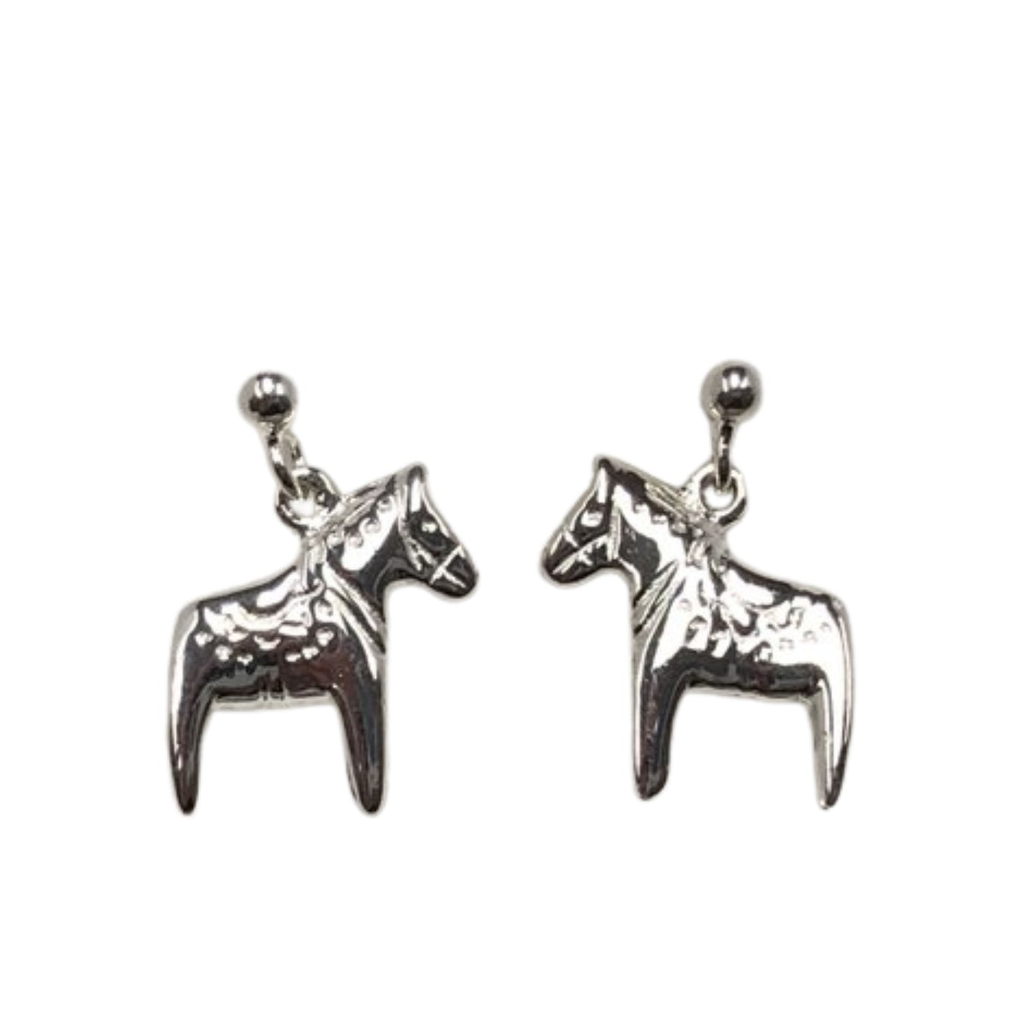 Silver Earrings Dala Horse
