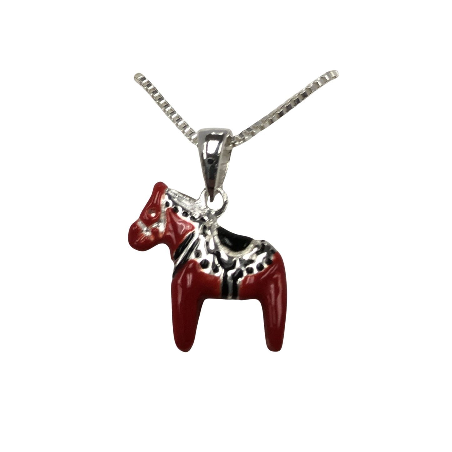 Red Dala Horse Pendant Necklace