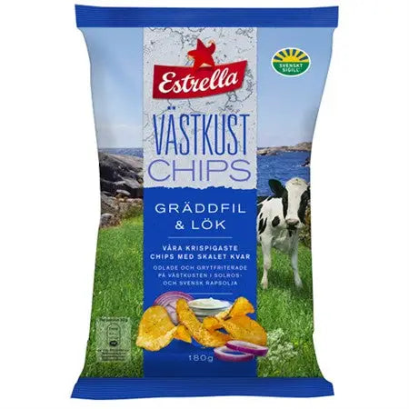 Estrella West Coast Sour Cream & Onion Chips (Västkust Gräddfil & Lök Chips)