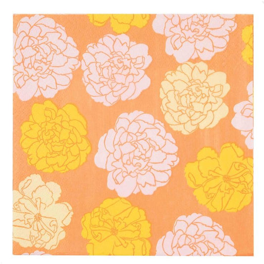 Orange Floral Napkin - Luncheon/Dinner