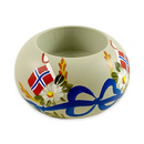 "Norwegian Flags" Painted Candle Holder