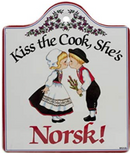 "Kiss the Cook, She's Norsk!" Cheese board