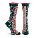 Floral Ribbon Socks - Green