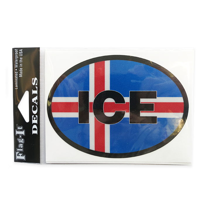 Oval Decal - Icelandic Flag