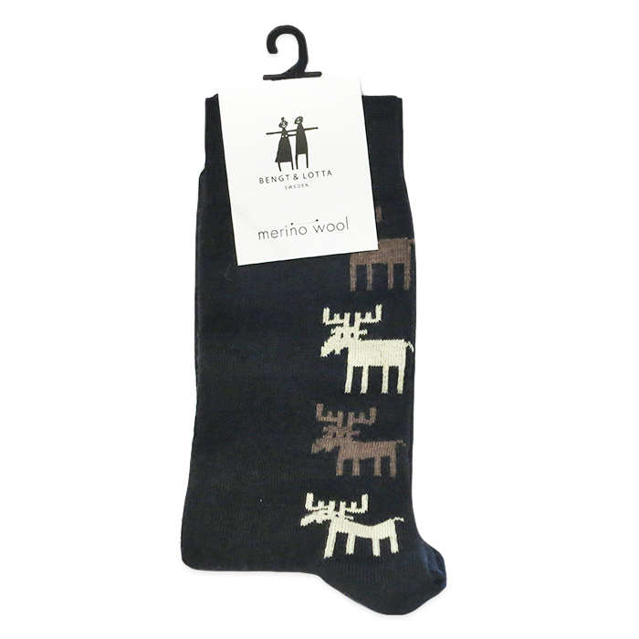 Bengt & Lotta Socks - Moose, Black