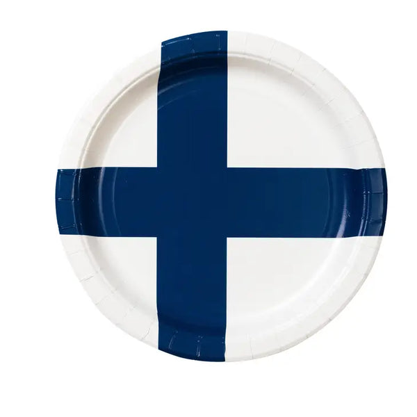 Finnish Flag Paper Plate