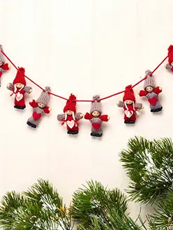 Red and Grey Felt Pixy Garland