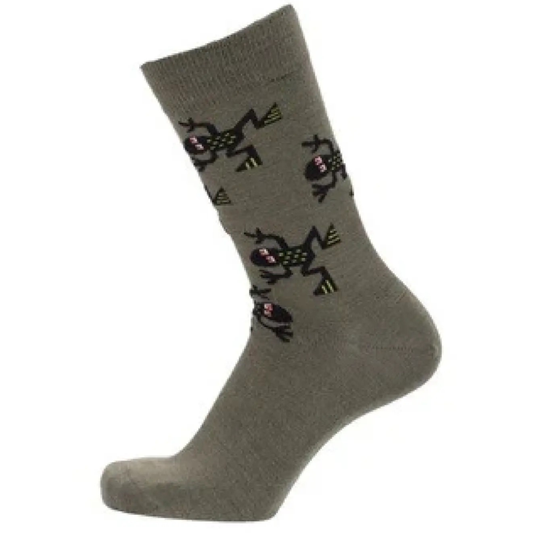 Bengt & Lotta Socks- "Frog, Grey"