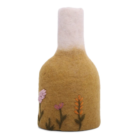 Felt Vase with Glass Insert