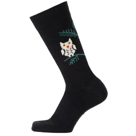 Bengt & Lotta Socks "Owl, Black"