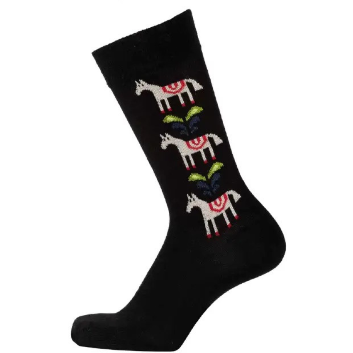 Bengt & Lotta Socks "Dala Horse, Black"