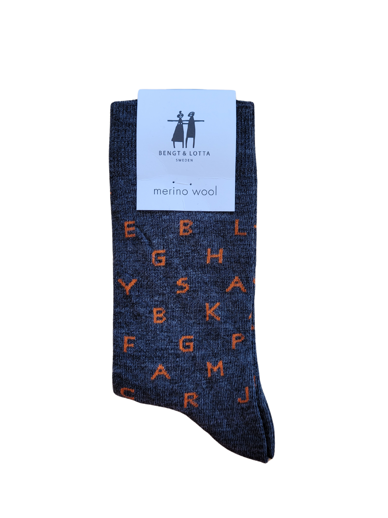 B&L Socks "Letters, Grey"