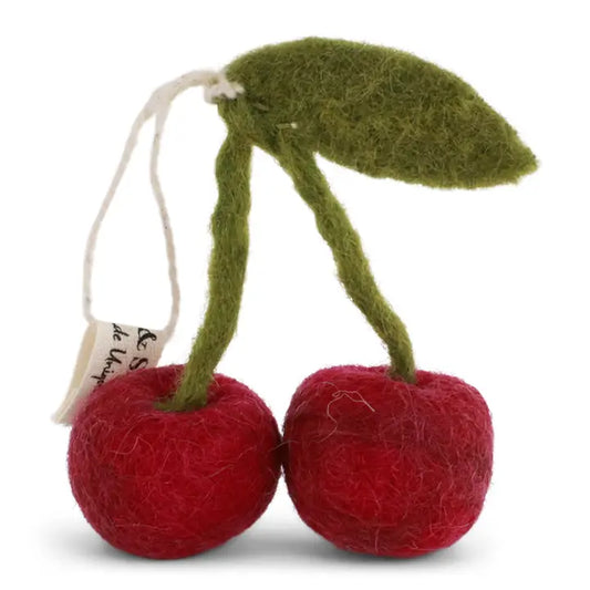 Felt Ornament, Cherry Pair