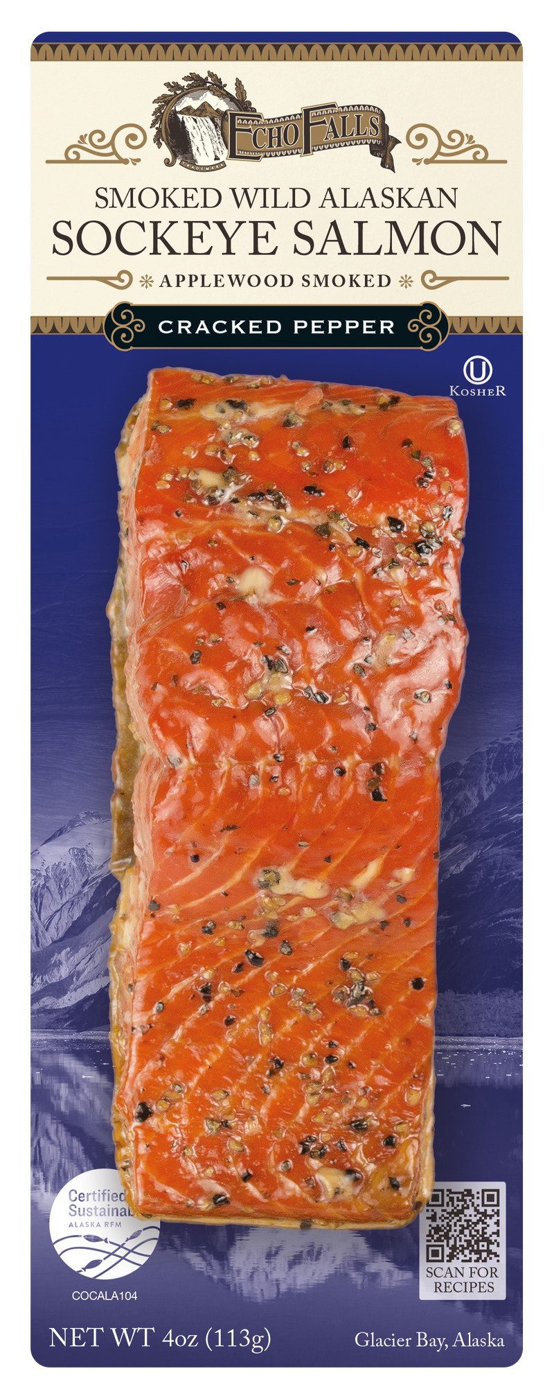 Smoked Wild Alaskan Sockeye Salmon - Cracked Pepper