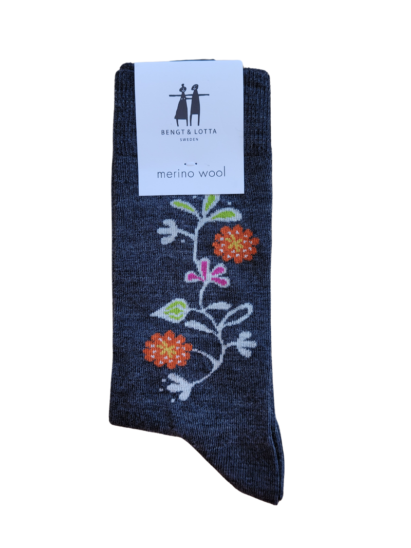 B&L Socks "Bloom, Grey"