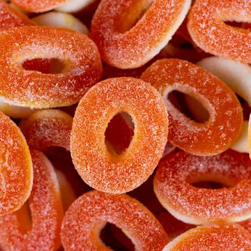 Swedish Sour-ish Peach Jelly Rings