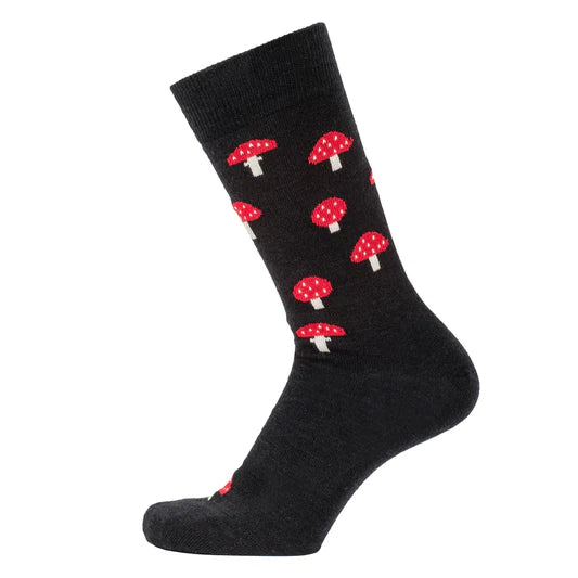 Bengt & Lotta Socks "Mushrooms, Black"