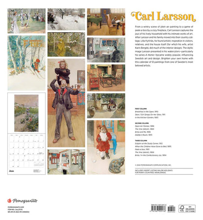 Carl Larsson Wall Calendar 2025