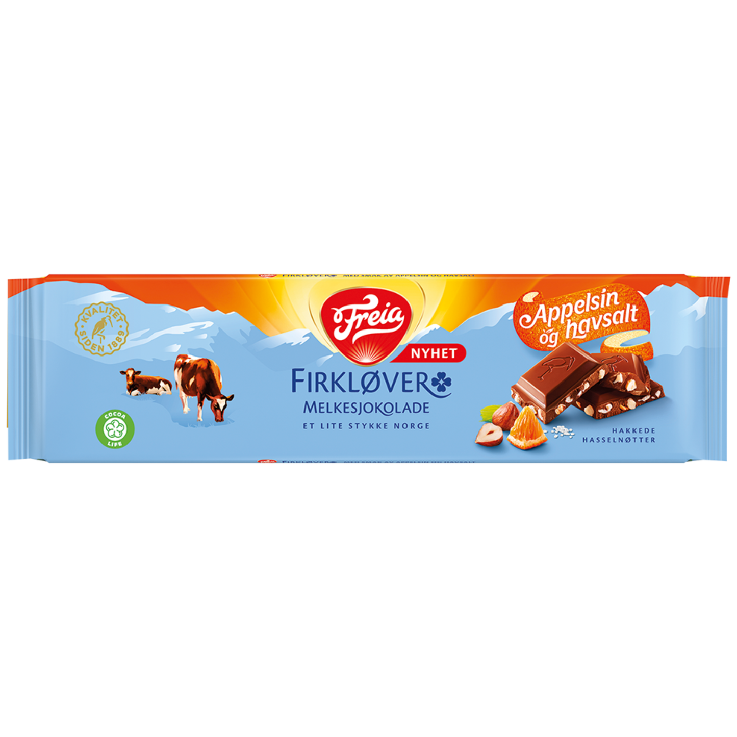 Freia Firkløver, Milk Chocolate with Orange & Sea Salt (200g)
