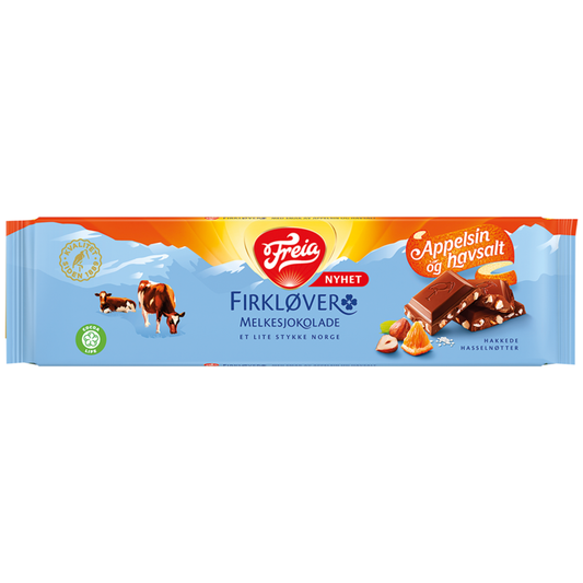 Freia Firkløver, Milk Chocolate with Orange & Sea Salt (200g)