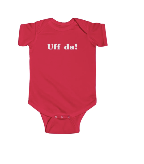 "Uff Da!" Baby Body suit - Red