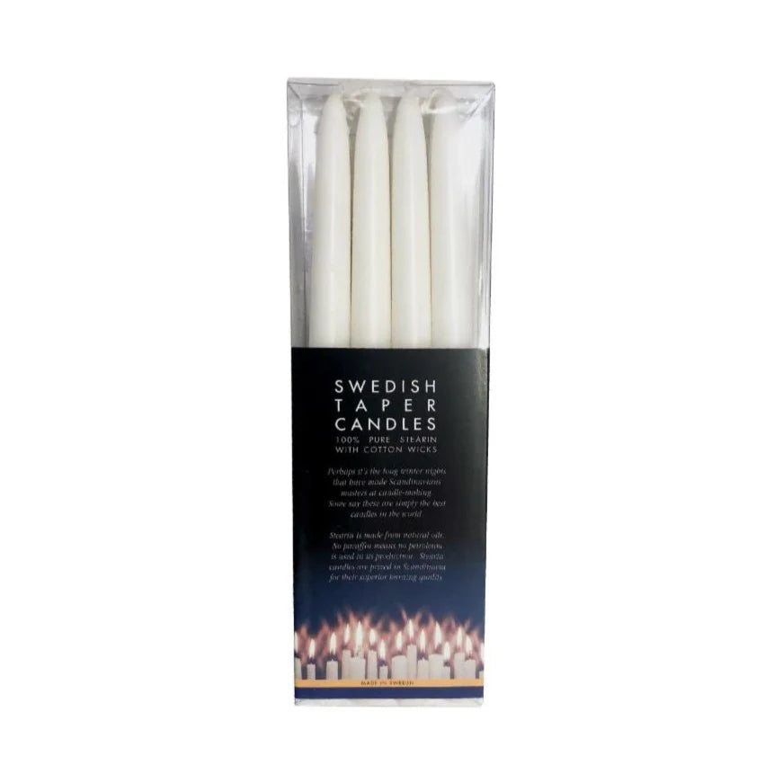 Swedish Taper Candles, White