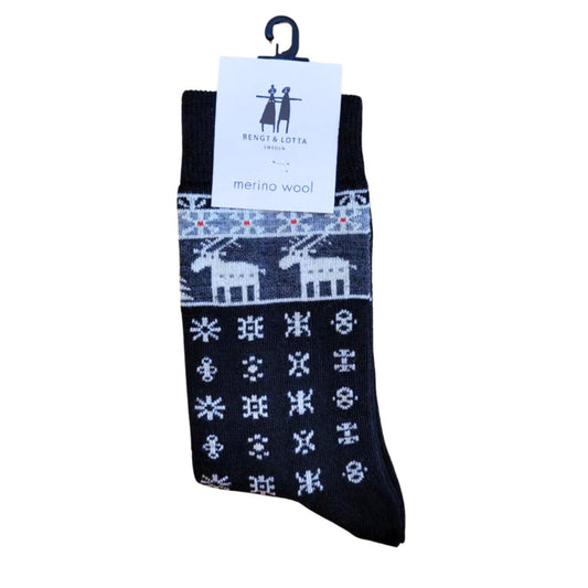 B&L Socks  "Deer, Black"