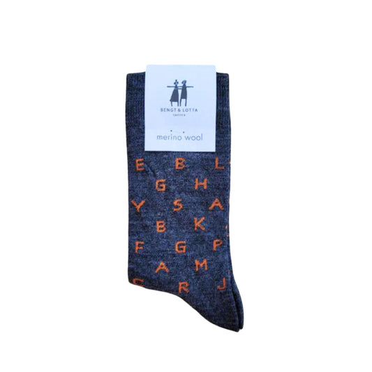 B&L Socks "Letters, Grey"