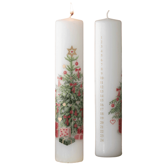 Tall Christmas Tree with Presents Advent Candle