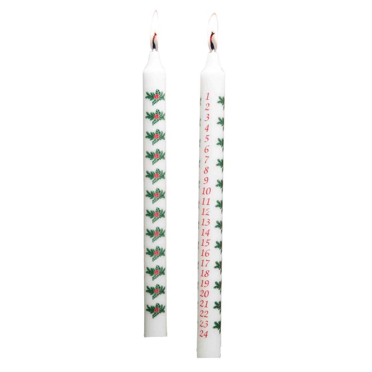 Holly Advent Taper Candle