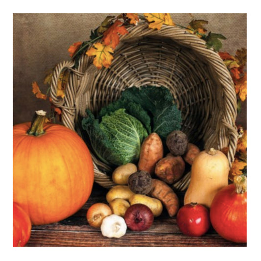 Fall Harvest Basket Swedish Dishcloth