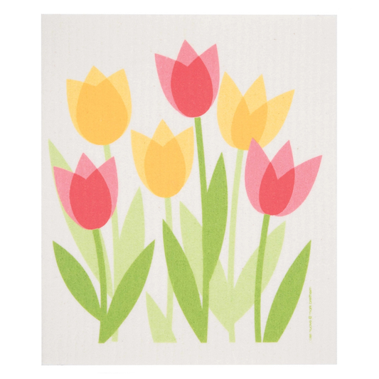 Tulip Field Swedish Dishcloth