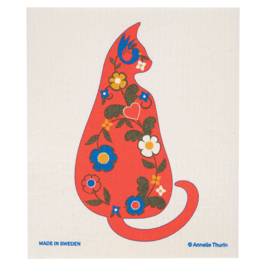 Dala Cat Swedish Dishcloth