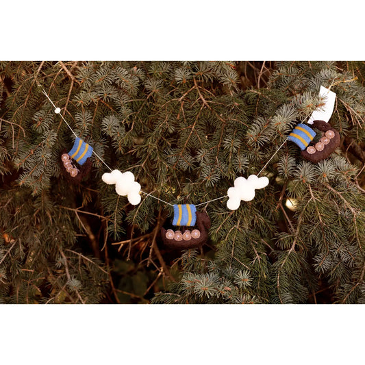 Felt Garland, Viking Ships with Swedish Flag