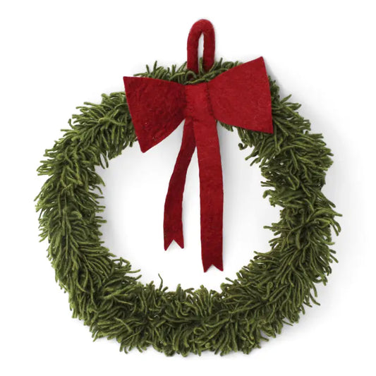 Felt Wreath with Red Bow
