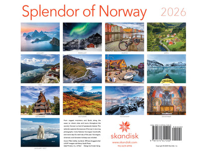 Splendor of Norway Calendar, 2026
