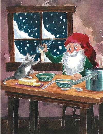 Tomten Shares Porridge Christmas Card