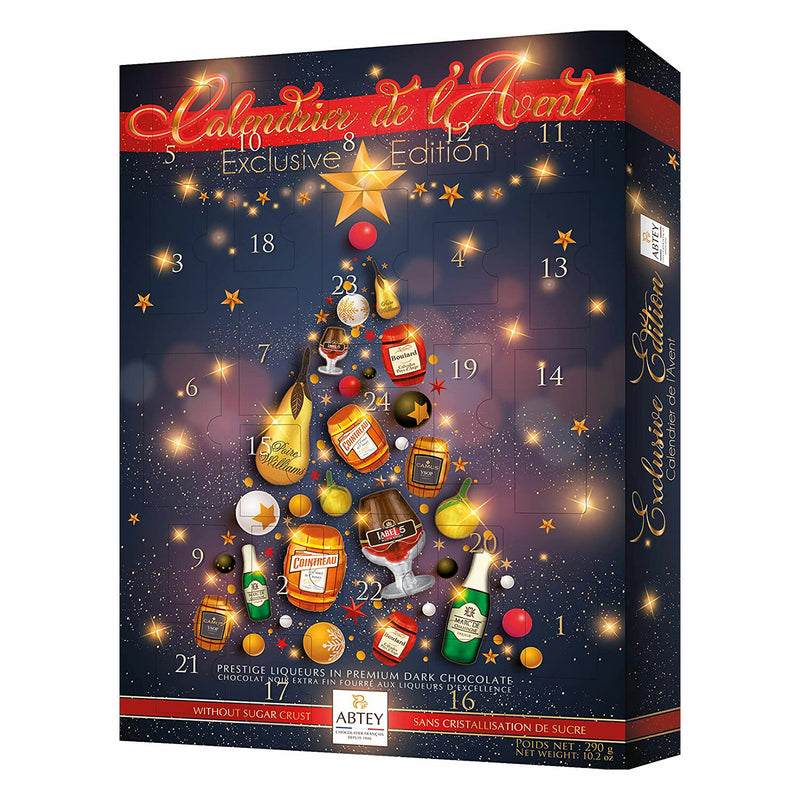 Advent Calendar with Dark Chocolate Liqueur-Filled Assortment